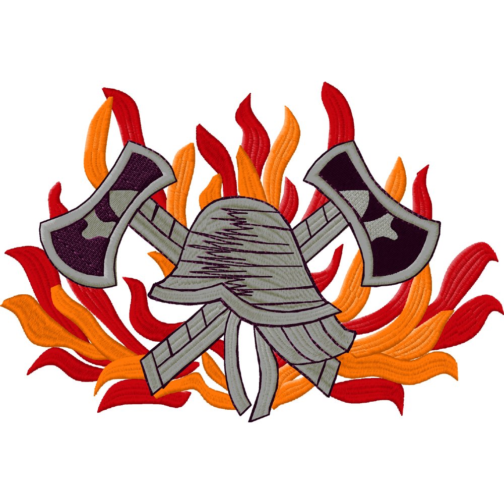 Feuerwehrmotiv Feuerwehr Logo 2 gestickt